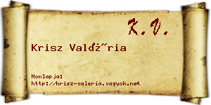 Krisz Valéria névjegykártya